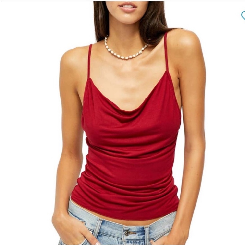 Free People Disco Days cowlneck tank.